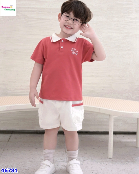 Set Benier áo polo đỏ Up Dog
