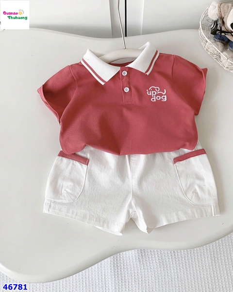 Set Benier áo polo đỏ Up Dog