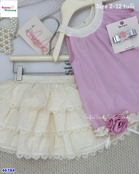 Set Sofia áo yếm hồng