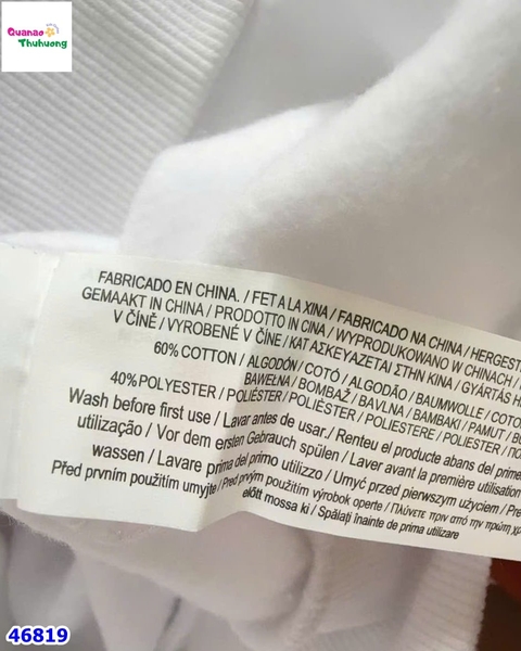 Bộ nỉ Primark trắng tay xanh