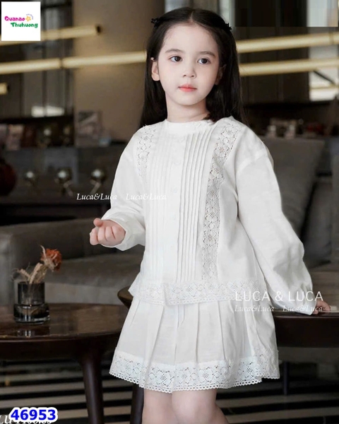 Set Luca somi & chân váy kem trắng