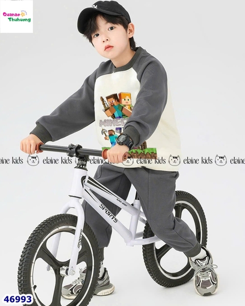 Set Elaine dài trắng xám Minecraft