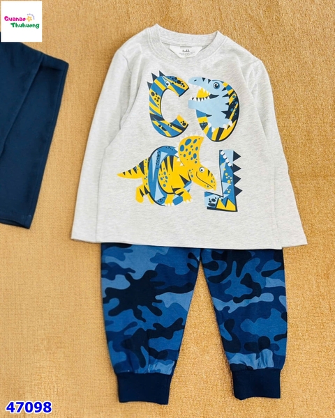 Bộ dài HuniKids xám khủng long