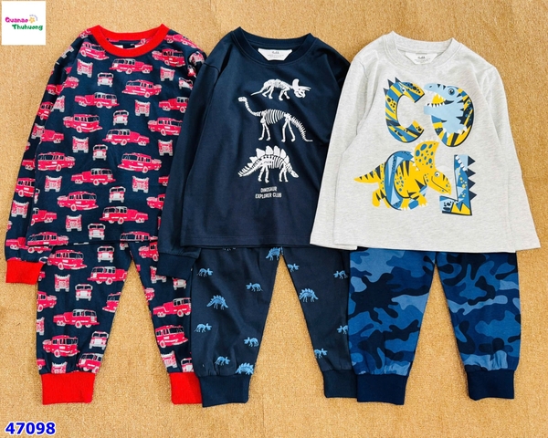 Bộ dài HuniKids đen xe cứu hoả
