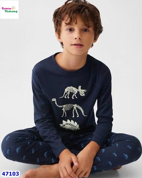 Bộ dài HuniKids xanh đen khủng long