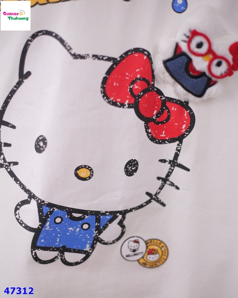 Áo thun trắng Yummy Kitty bông