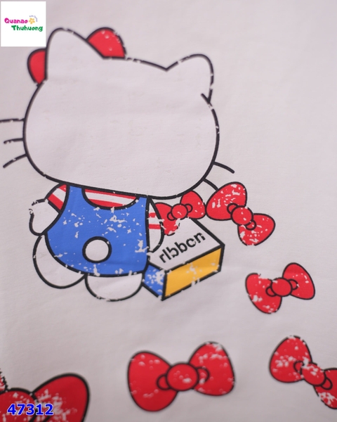 Áo thun trắng Yummy Kitty bông
