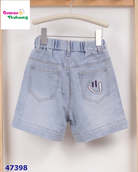Quần short jean Disi xanh túi Smile