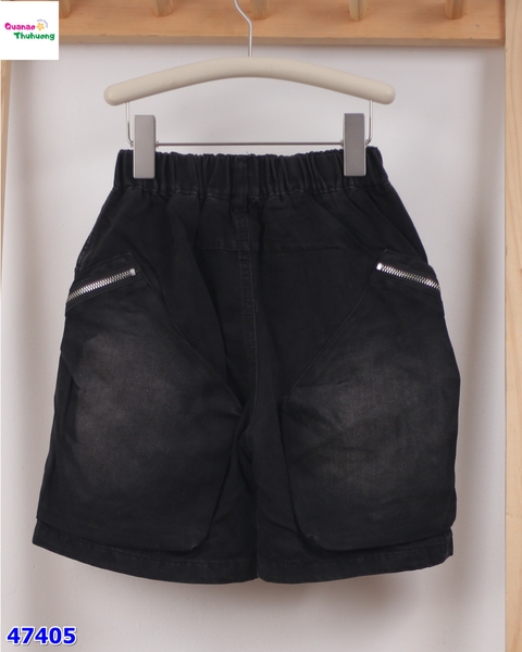 Short jean XSD đen túi chéo