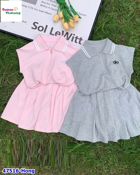 Set váy polo hồng Alo