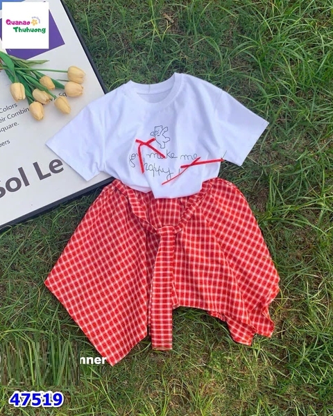Set áo trắng đính nơ