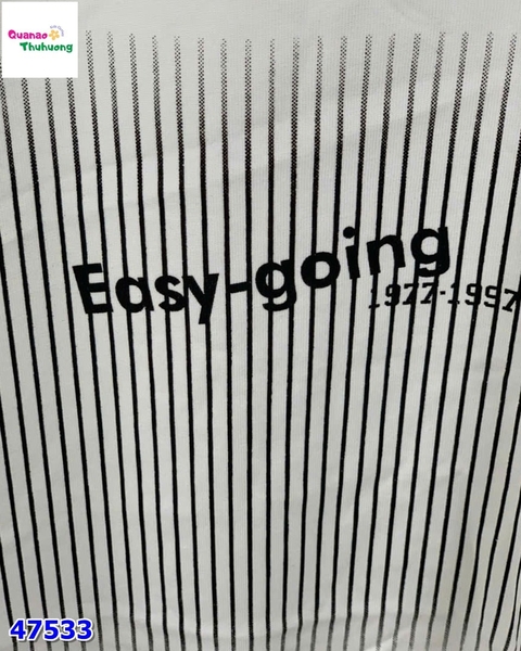 Áo thun trắng sọc đen Easy - going