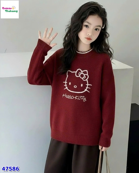 Áo len đỏ Hello Kitty