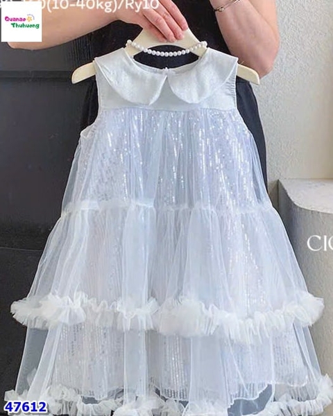 Đầm tiệc Cici màu bạc đính cườm
