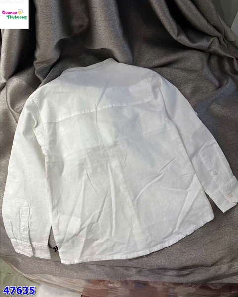Áo sơ mi Okadi trắng cổ tàu
