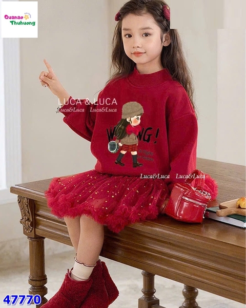 Set váy Luca đỏ cô gái