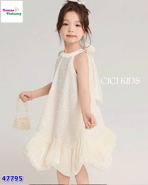 Đầm Cici trắng kim sa lấp lánh
