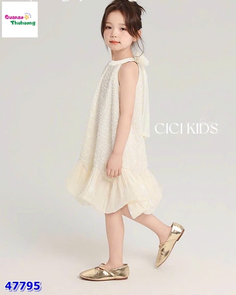 Đầm Cici trắng kim sa lấp lánh