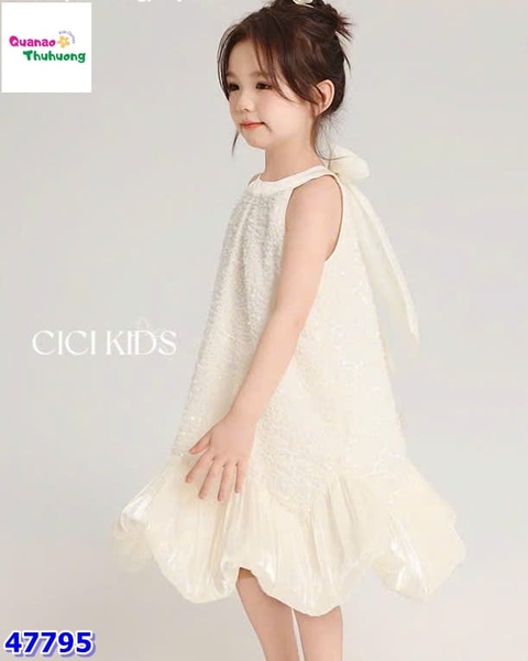 Đầm Cici trắng kim sa lấp lánh