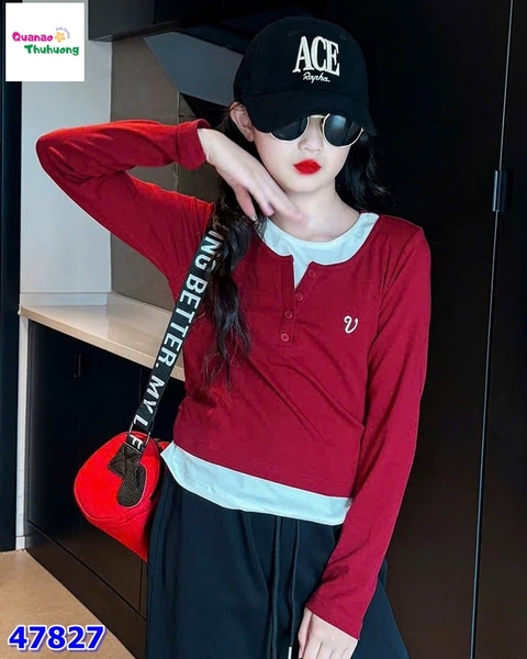 Áo tay dài đỏ trắng