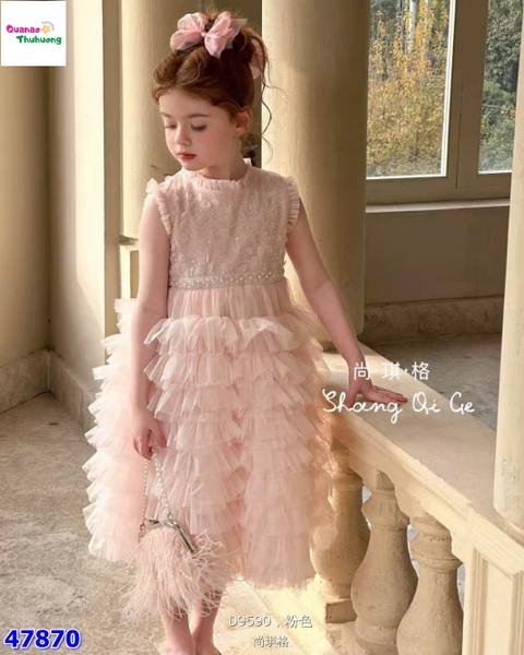Đầm tiệc hồng sát nách đính hạt
