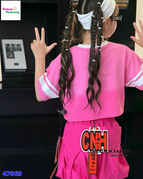 Áo croptop Chaoboy hồng 07