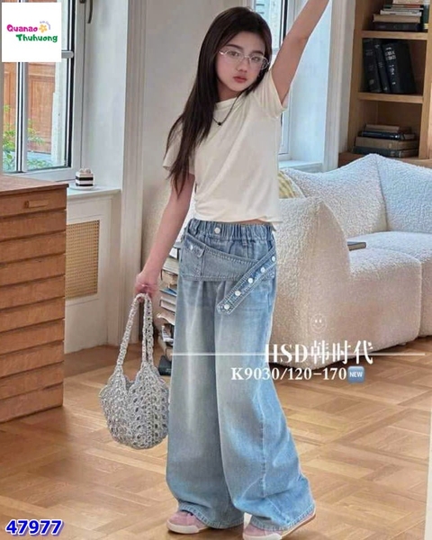 Quần jean HSD xanh + thắt lưng