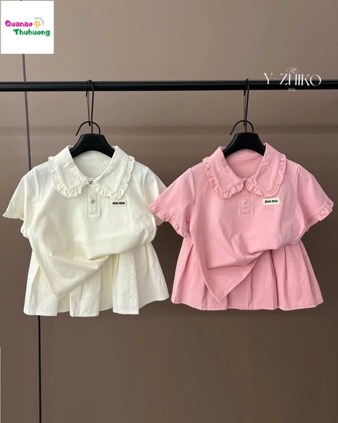 Set váy áo polo hồng MinMin