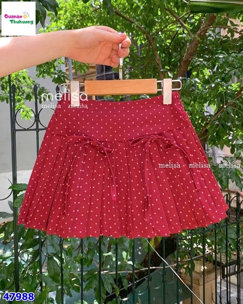 Set váy MLS trắng Kitty, váy chấm bi