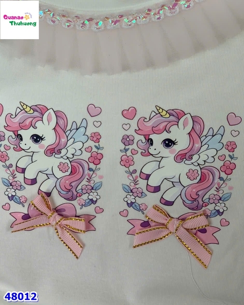 Set váy tutu hồng, áo trắng unicorn