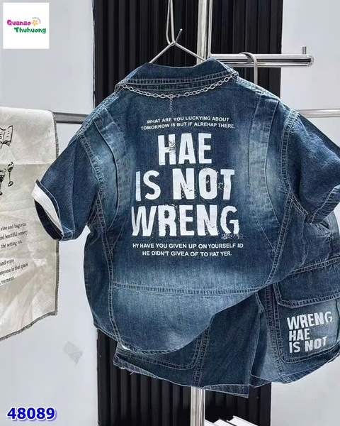 Set sơ mi + quần short jean