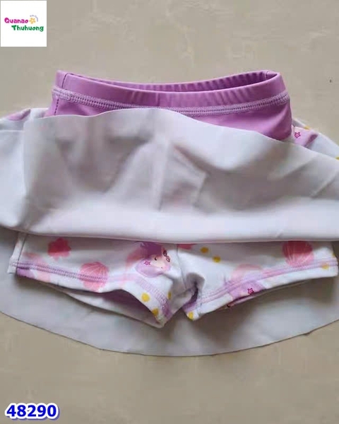 Set áo bơi tím tiên cá đuôi xanh