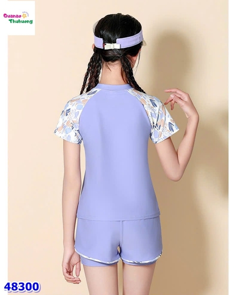 Đồ bơi Ylike tím tay hoa