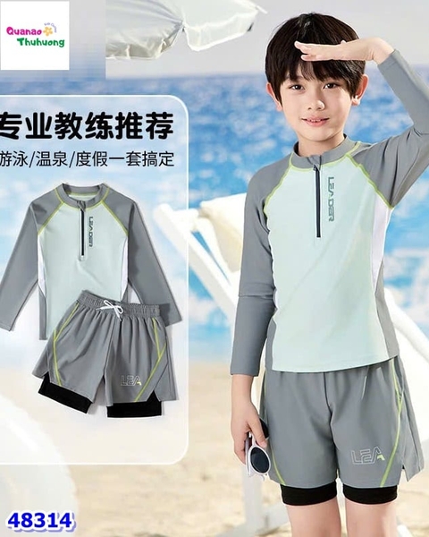 Set bơi Ylike xanh tay xám Leader