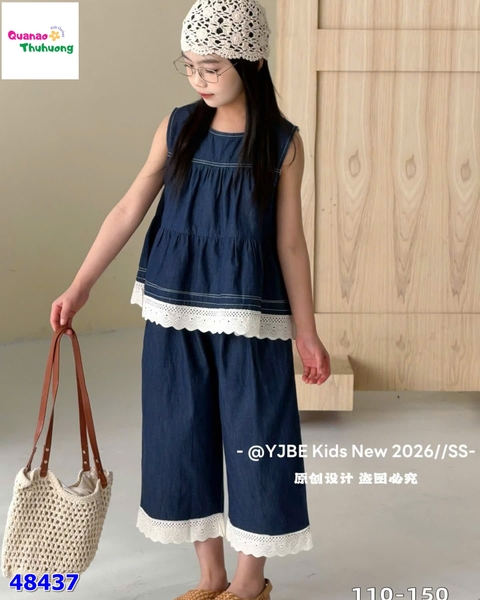 Set áo + quần jean viền trắng