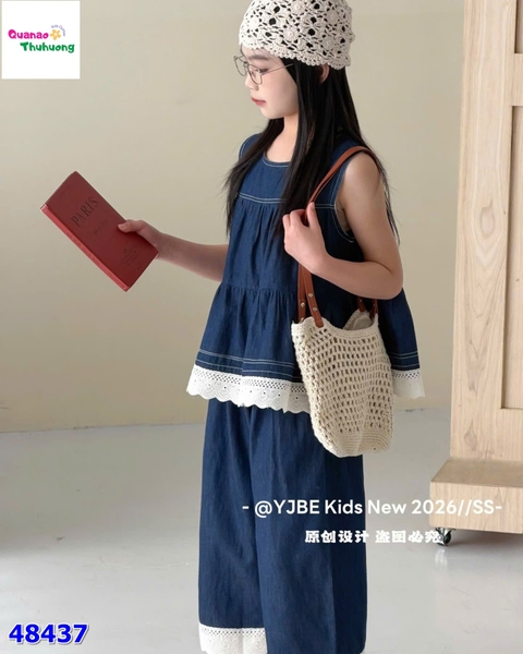 Set áo + quần jean viền trắng
