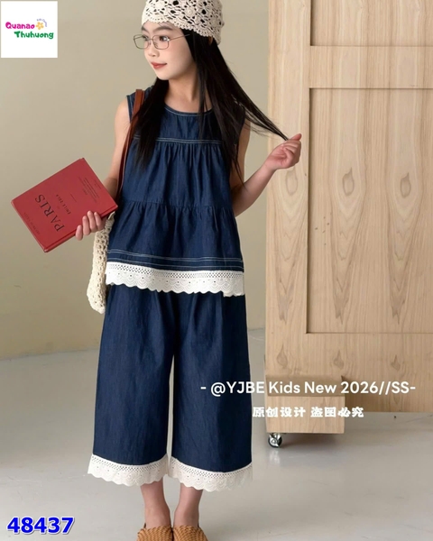 Set áo + quần jean viền trắng
