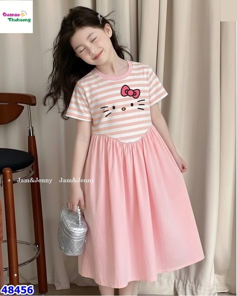 Đầm J&J sọc hồng Kitty