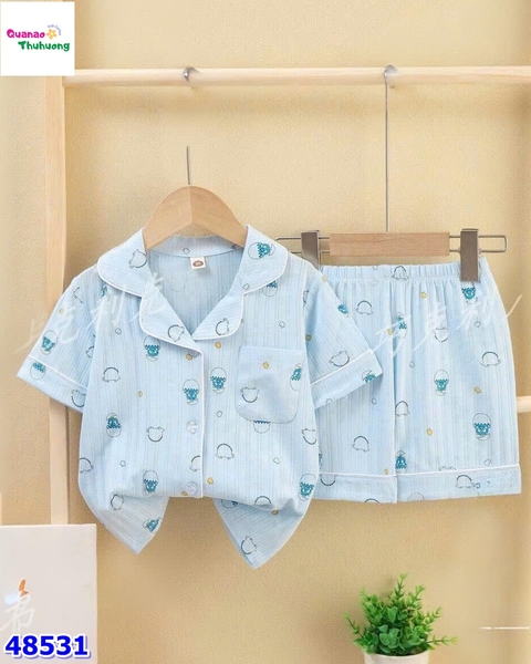 Bộ Pyjama đùi xanh khủng long