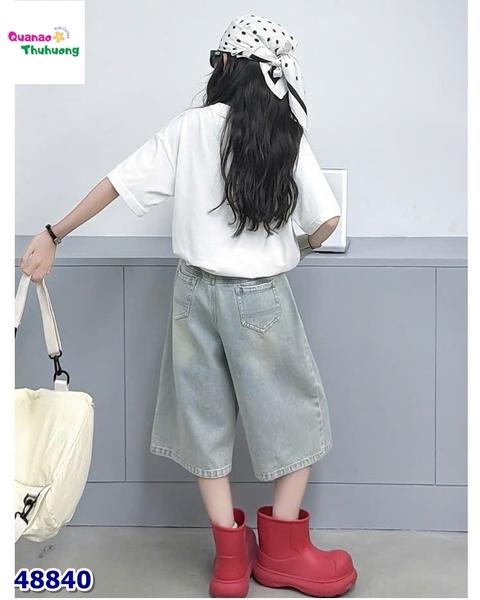 Quần jean lửng xanh Kitty