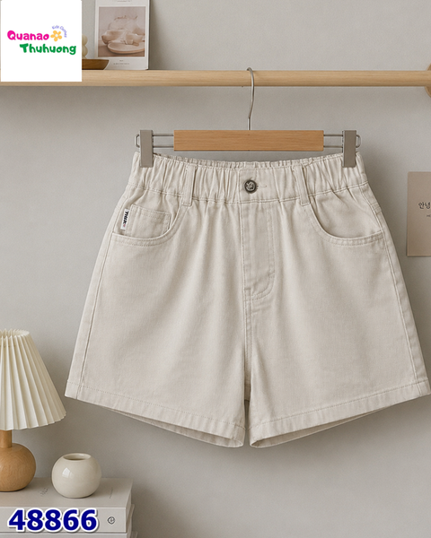 Quần short kaki kem