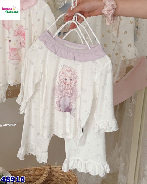 Bộ Tencel lửng Honey trắng nàng tiên cá tím