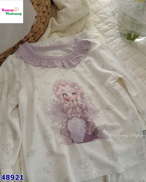 Bộ Tencel dài Honey trắng nàng tiên cá tím