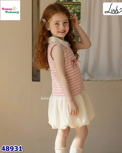 Đầm bí Linh An sọc hồng Kitty