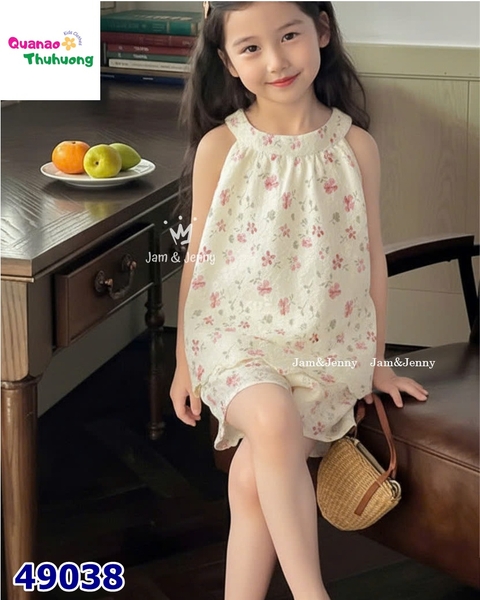 Set J&J áo yếm kem hoa hồng