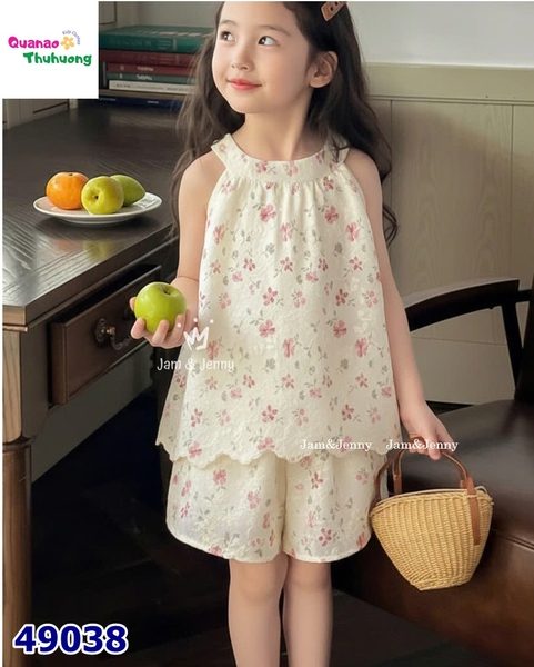 Set J&J áo yếm kem hoa hồng