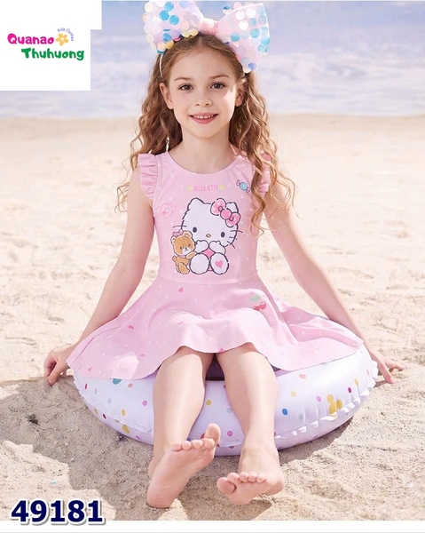Set váy bơi hồng Kitty ôm gấu