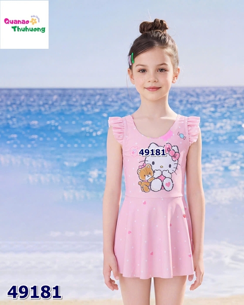 Set váy bơi hồng Kitty ôm gấu