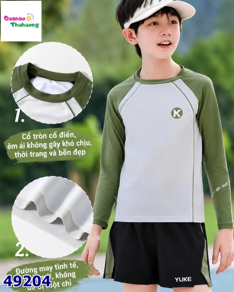 Bộ bơi Yuke kem tay xanh lá K