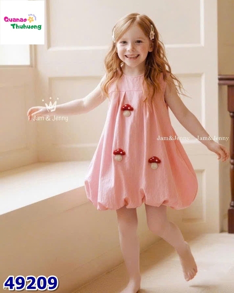 Đầm bí J&J hồng thêu nấm